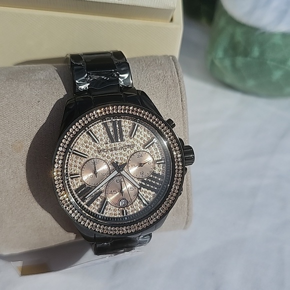 NWT BLACK n ROSE GOLD 42mm MICHAEL KORS WATCH